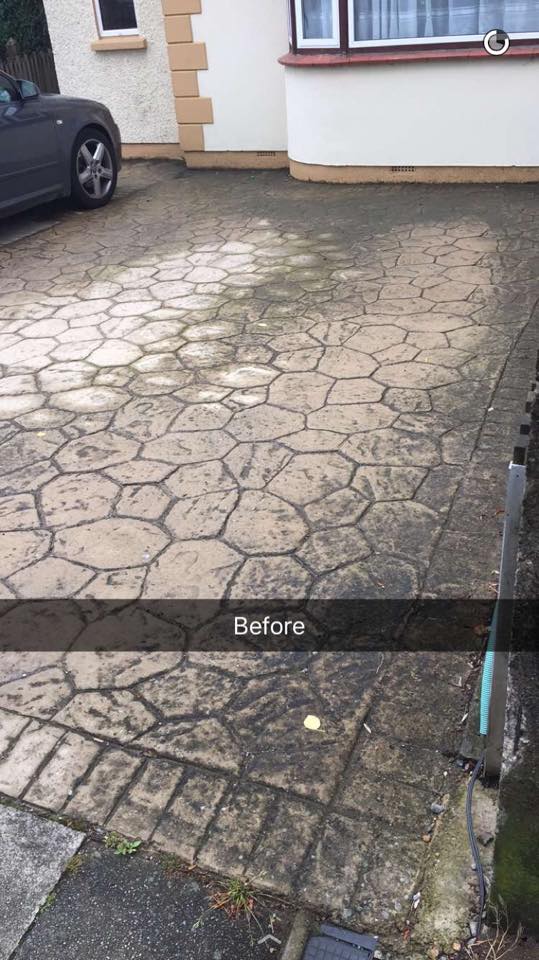 Imprinted Concrete Cleaning Before